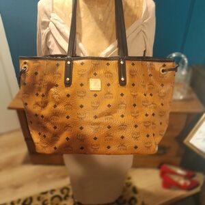 MCM Cognac Visetos Tote Bag